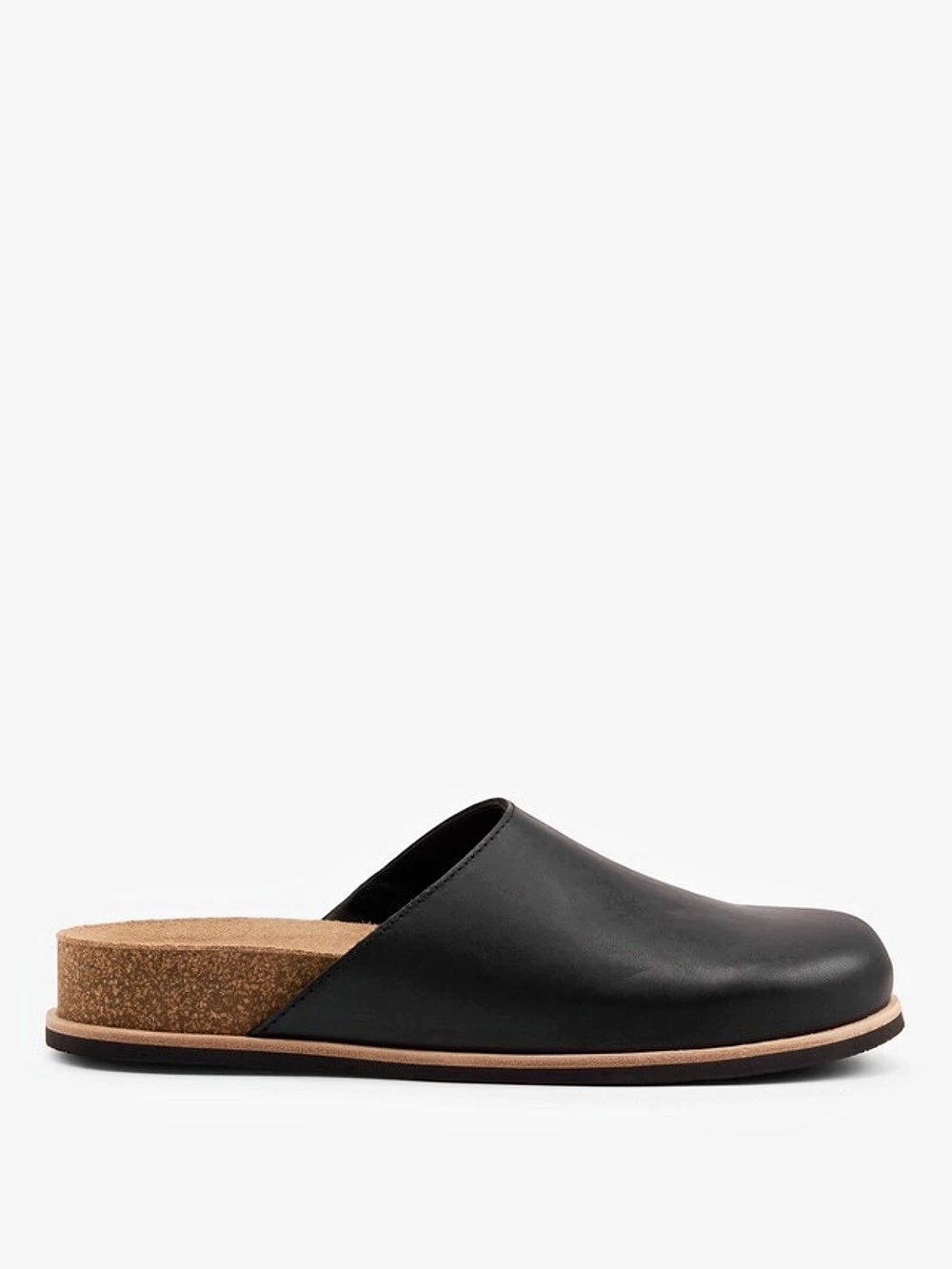 Eileen Fisher Bios Black Leather Mules Clogs Size 7